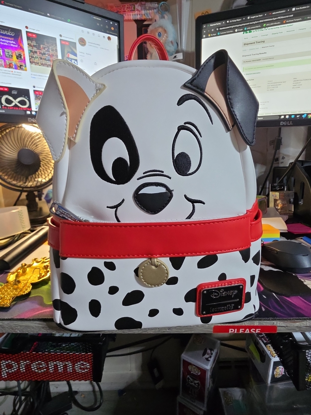Loungefly White Black Red 101 Dalmatians Mini Backpack